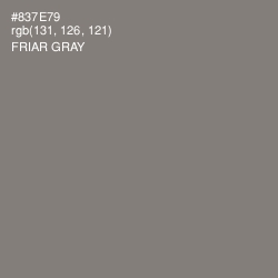 #837E79 - Friar Gray Color Image